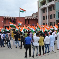 Flag March by Vice Chancellor and Students