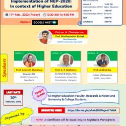 Implementation of NEP-2020: In context of Higher Education